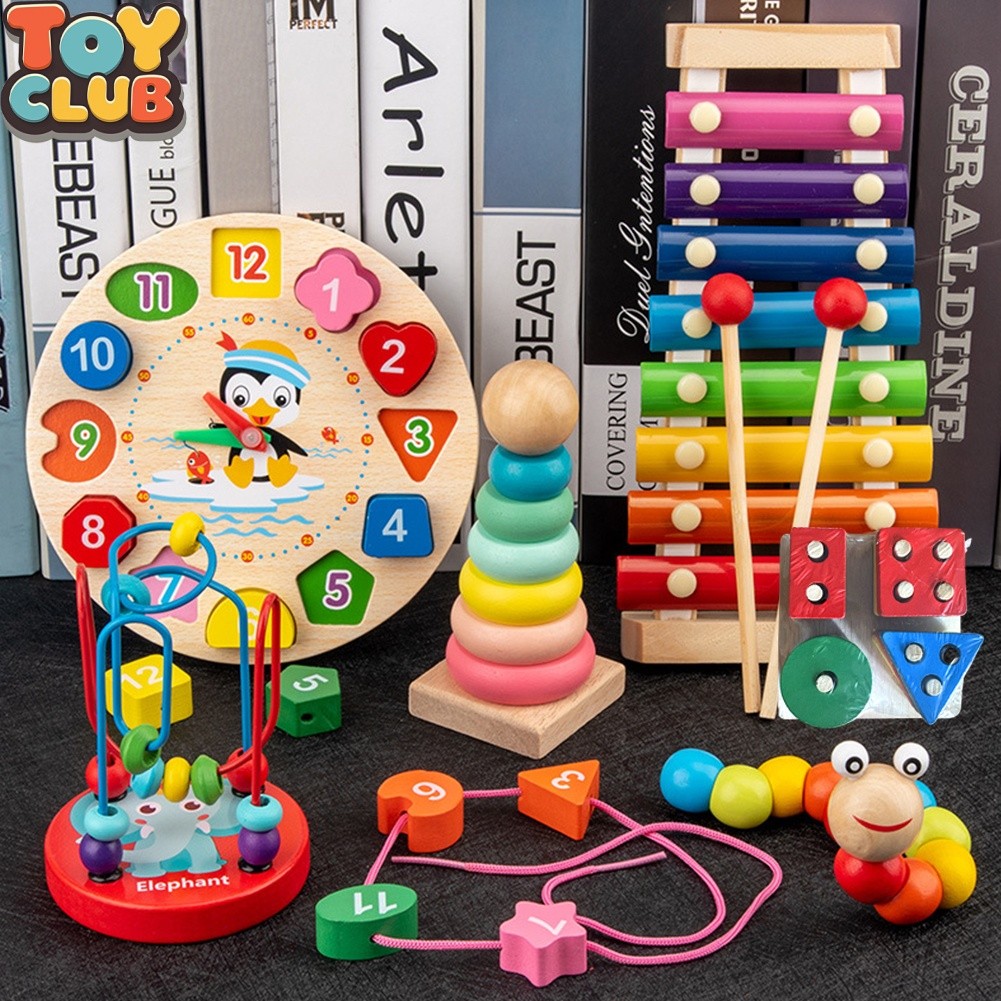 Wooden Educational Toys Gift Set Early Childhood Toys for Kid Color ...