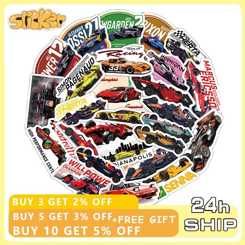 50pcs Racing Stickers Graffiti DIY Laptop Luggage Bicycle Helmet ...