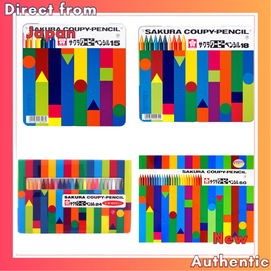 Sakura Crepas Colored Pencils Coupy Pencils 60 Colors in Can Case with ...