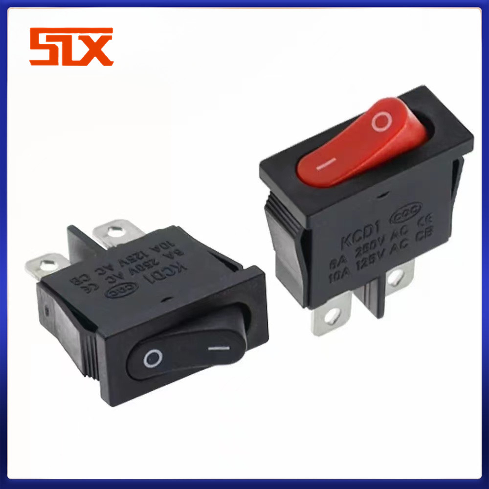 10x22mm KCD1-110 Black Super Thin Rocker Switch NO/OFF 2 Pin Small ...