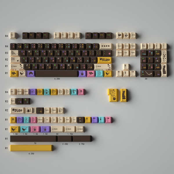 keycaps Afternoon Tea Donut Mechanical Keyboard Keycaps 152 Keys PBT ...
