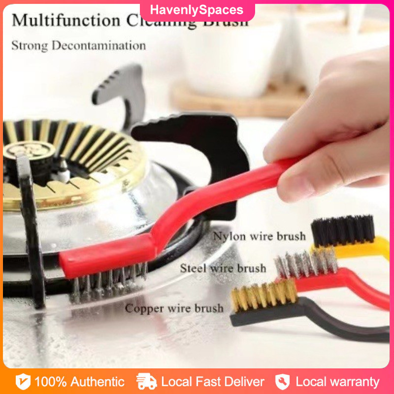 3pcs Kitchen Gas Stove Cleaning Brush Mini Rust Brush Brass Cleaning ...