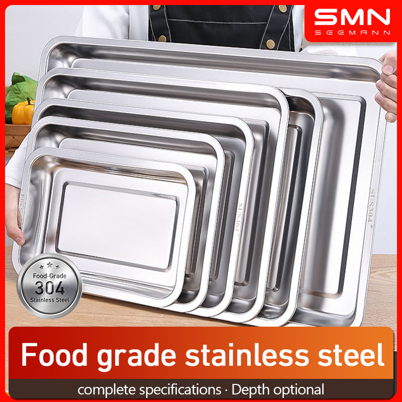 Thick Stainless Steel Cooling rack BBQ metal tray Food Serving