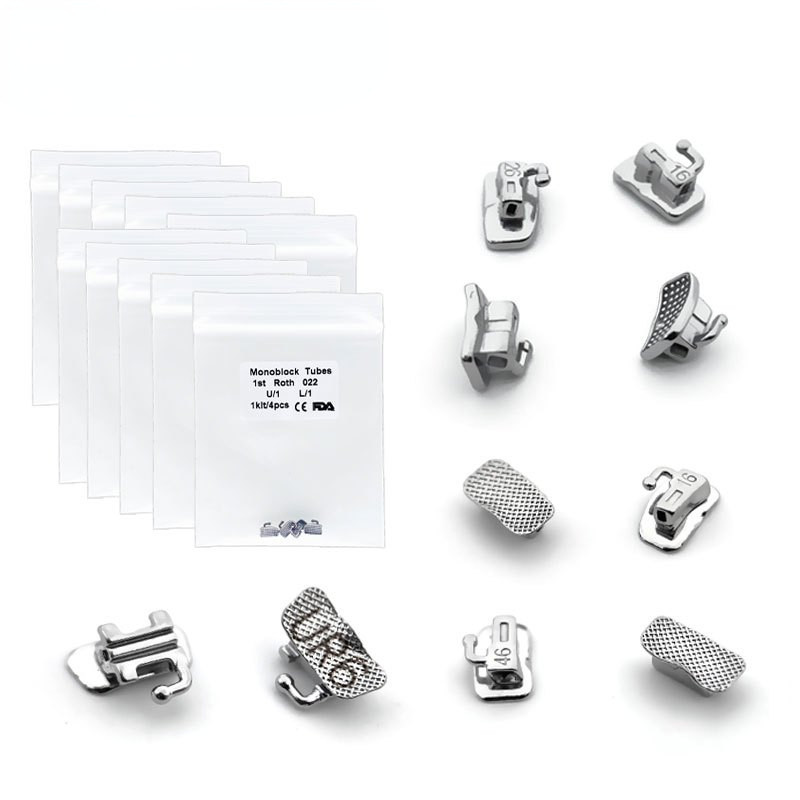 200pcs Dental Orthodontic Buccal Tubes - Roth/MBT Monoblock Bondable For 1st & 2nd Molars