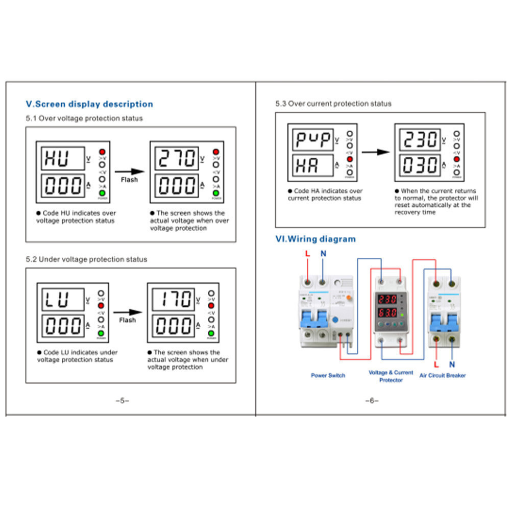 Overvoltage Protection Device Dual Display Overvoltage Over Current ...
