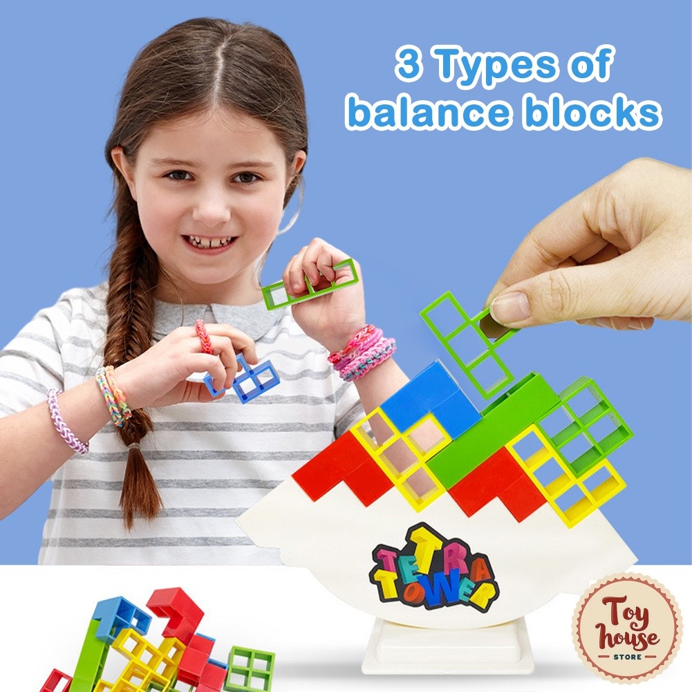 TH 48pcs Tetra Tower Balance Stacking Blocks Game Building Blocks Toy ...