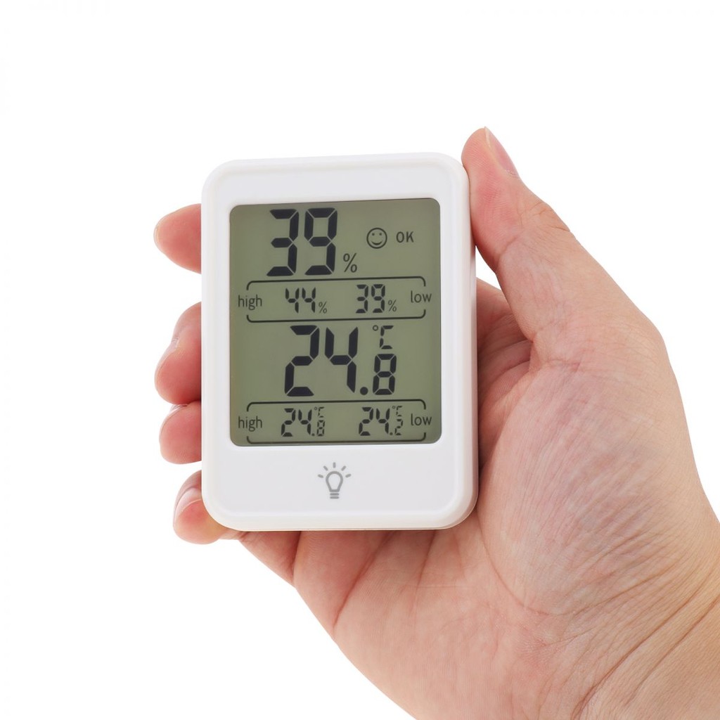 White / Black 2 in 1 Digital Temperature and Humidity Monitor Room ...