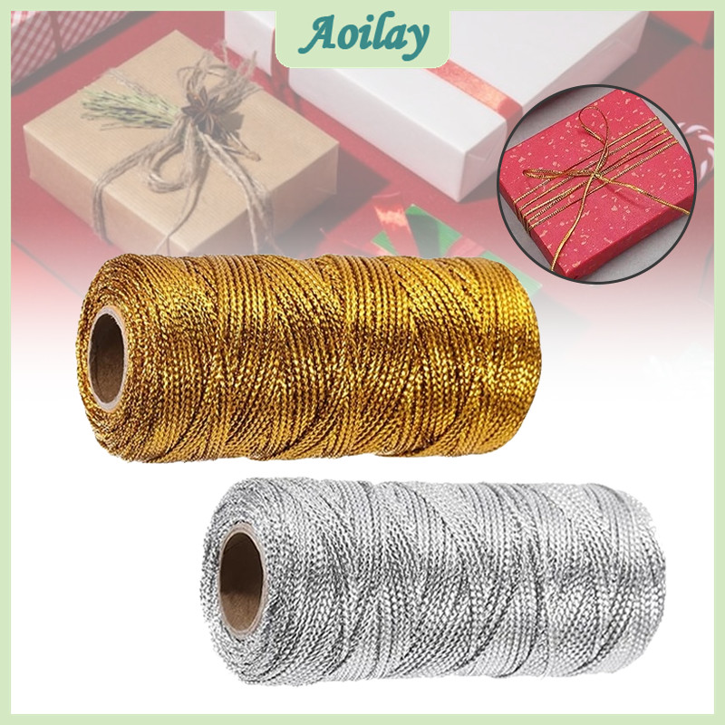 100M Gold/Silver Metallic Thread 1.5mm Macrame Cord Rope String for DIY ...