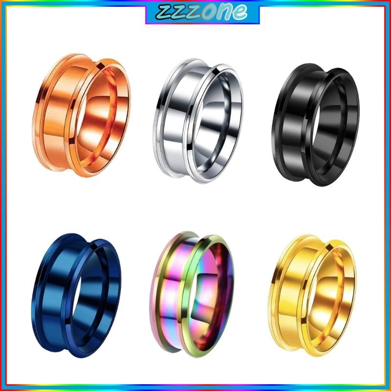 zzz 6 PCS Durable Empty Rings Scratch Resistant Blanks Rings DIY Rings ...