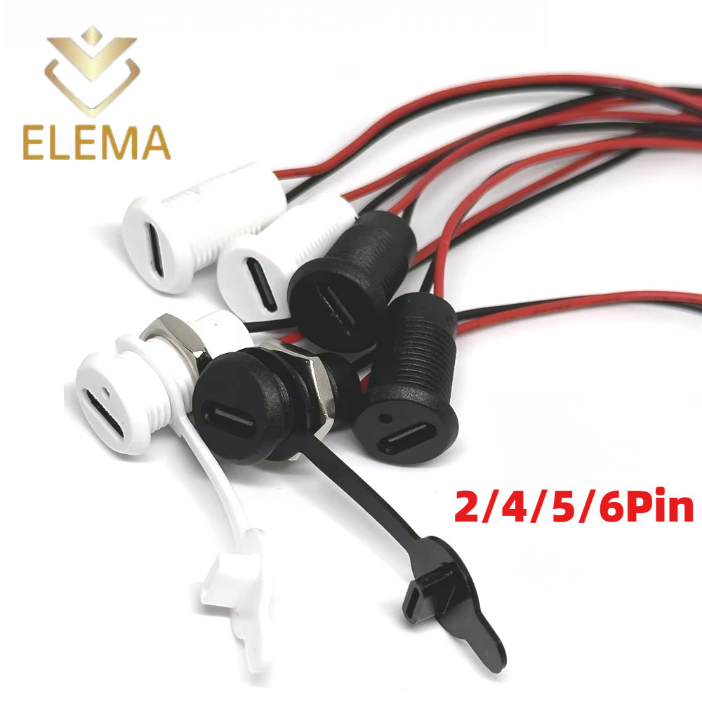 USB Type-C High Current Charging Socket No LED / with LED lamp with nut ...