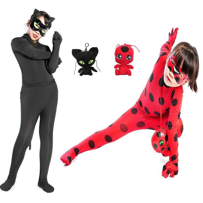 Miracle Girl and Cat Noir cos costume new Ladybug Reddy Miracle Girl ...