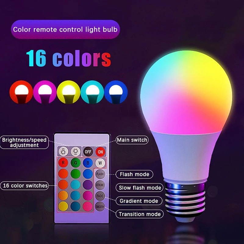E27 220V RGB Dimmable lighting colorful smart bulb Dimmable LED bulb ...