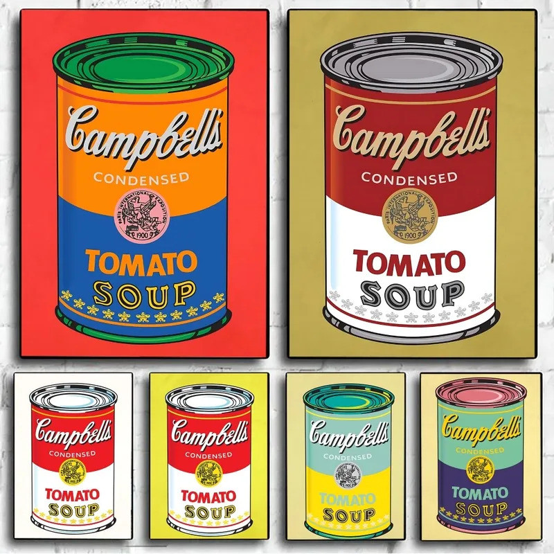 Andy Warhols-poster tomato soup Pop Art, Kraft paper, Vintage Art paint ...