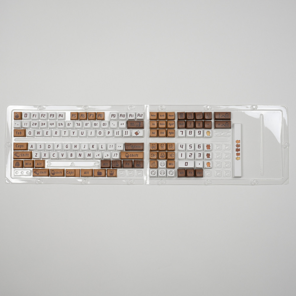 Amerteer 129 keys cat coffee theme keycap set XDA Profile PBT for ...