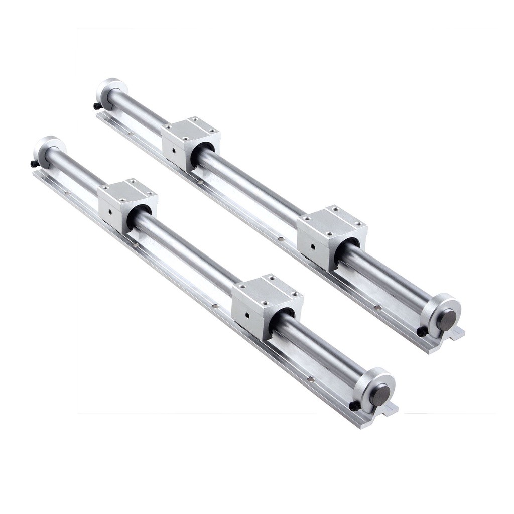 new 2pcs SBR12 Linear Guide Rail Fully Supported 4pcs SBR12UU Bearing ...