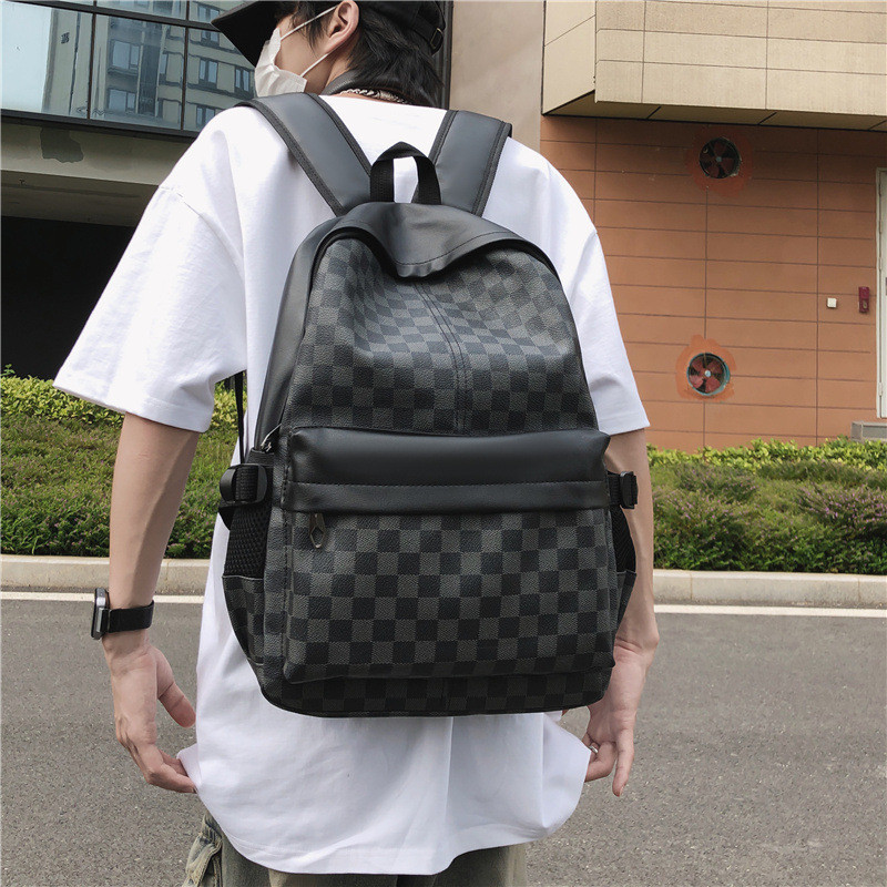 Retro Fashion Checkered Travel Business Backpack 0000 | Shopee Philippines