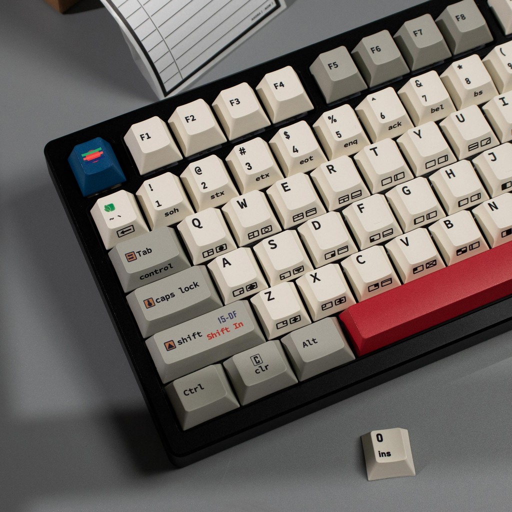 Keycap 64 R3 Retro Black Side Engraving Mechanical Keycap PBT ...