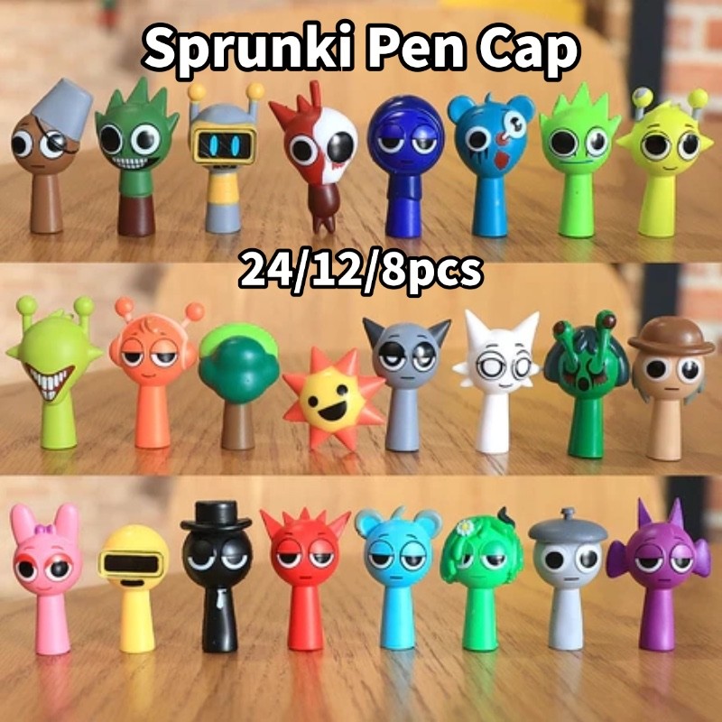 24pcs Sprunki Pen Cap Action Figure Set Sprunki Incredibox Toys ...