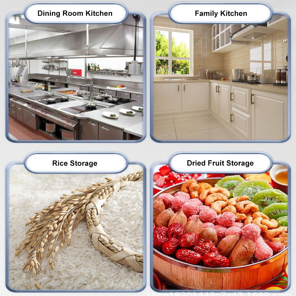 304 Stainless Food Storage rice Dispenser storage container against ...