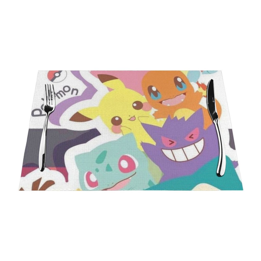 Pokemon Placemats Set of 6 - Heat Resistant Non-Slip Place mats for ...