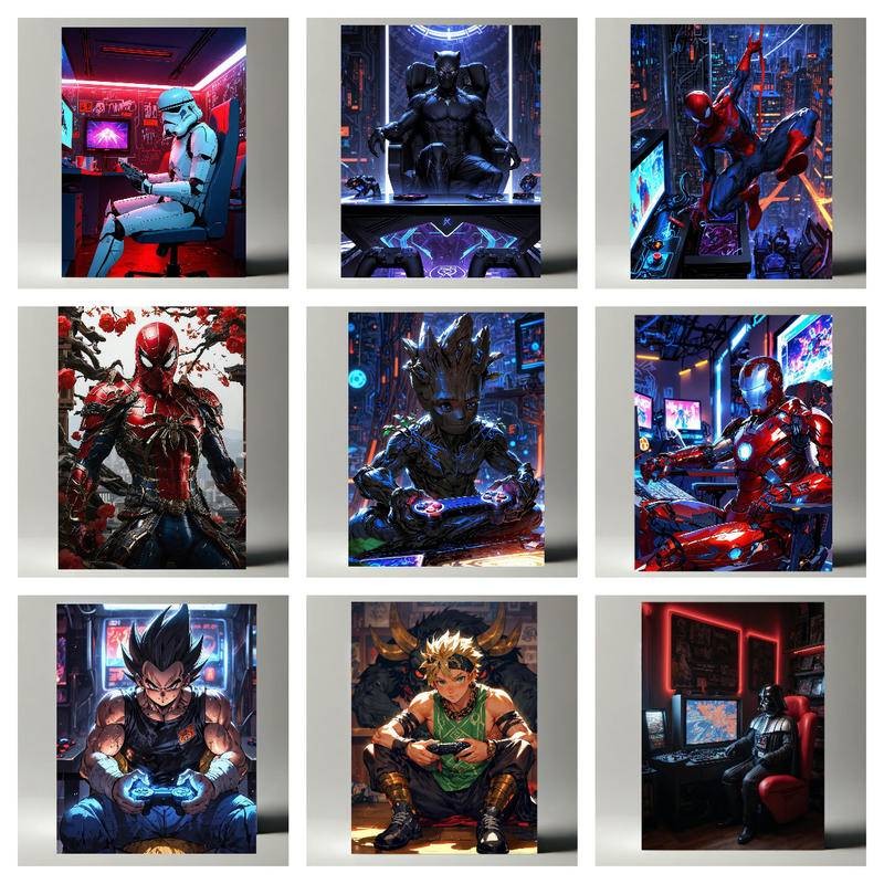 Toile D'art Mural Gaming – La Création D'Adam Revisitée – AlquimiaDesignStore – Neuf