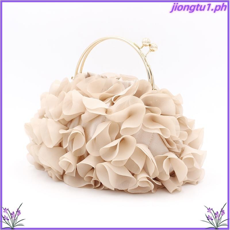 Satin Floral Bride Party Evening Clutch Bag Women Wedding Purses And ...