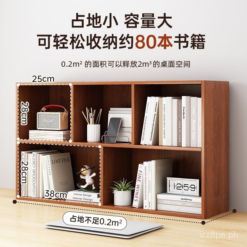 Desktop Bookshelf, Home Office Countertop Storage Hutch