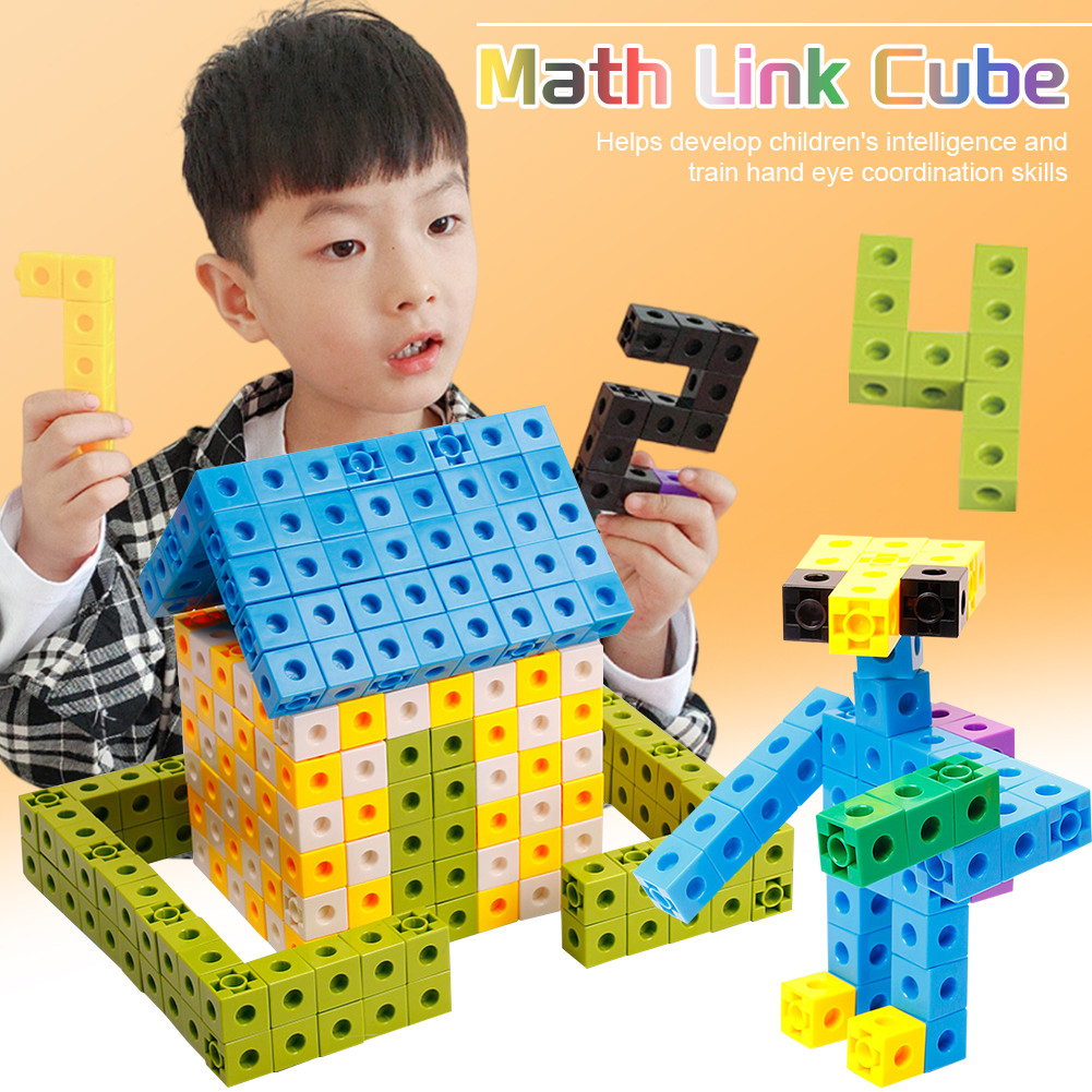 TH kids toy 100pcs 2cm Math Linking Cubes Blocks Snap Cubes Link Cubes ...