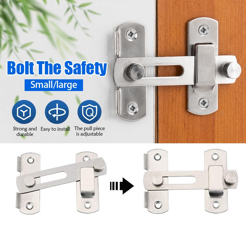 Door Hasp Latch Lock Stainless Steel Safety Packlock Clasp for Bathroom ...