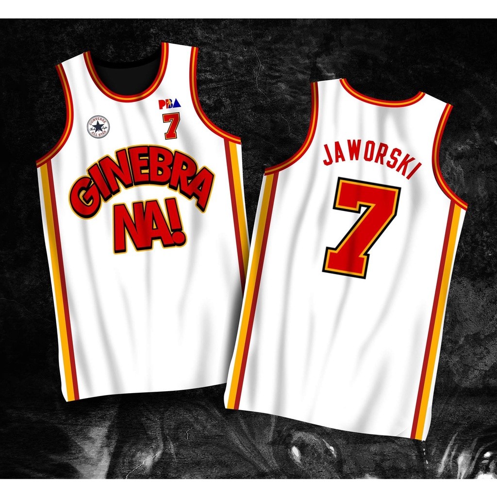 PBA RETRO JERSEY | GINEBRA NA! WHITE ROBERT JAWORSKI #7 JERSEY Full ...