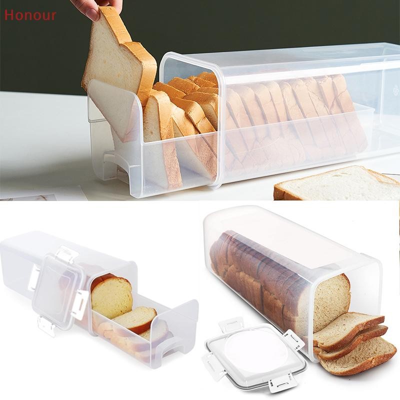[Honour] Bread Loaf Container Clear Airtight Bread Box With Lid ...
