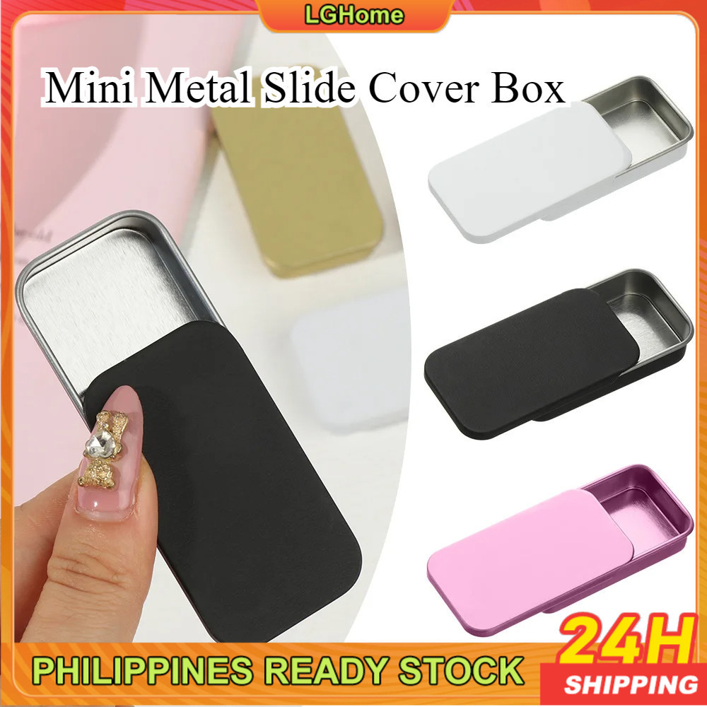 3pcs Mini Metal Slide Cover Box Multifunction Pill Candy Storage Iron ...