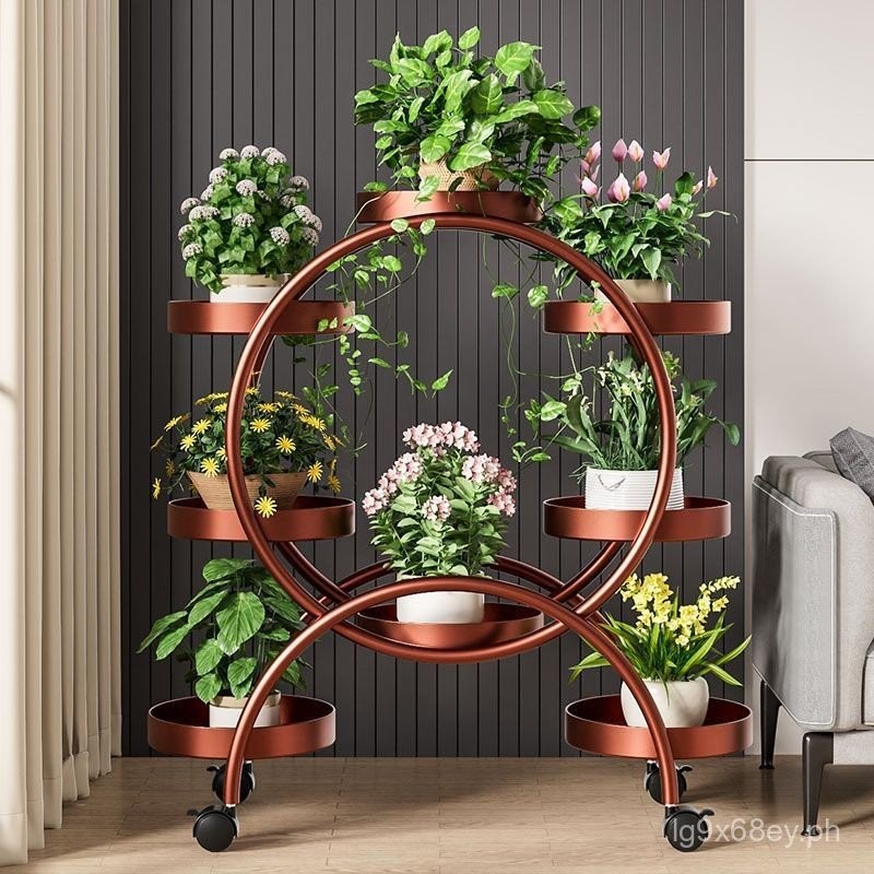 Floor-Standing Indoor Balcony Rack Flower Rack Living Room Moving ...