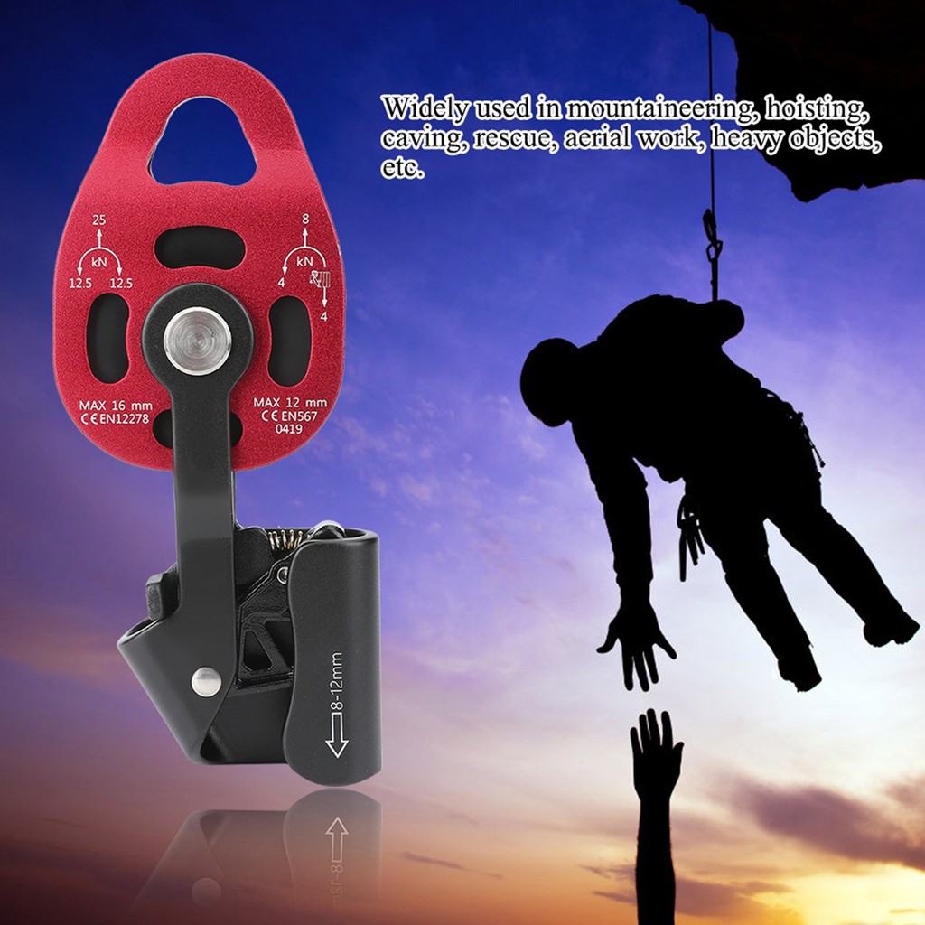 HEO~ 4KN Aluminium Heavy Duty Single Swivel Rope Pulley Block For 8 ...
