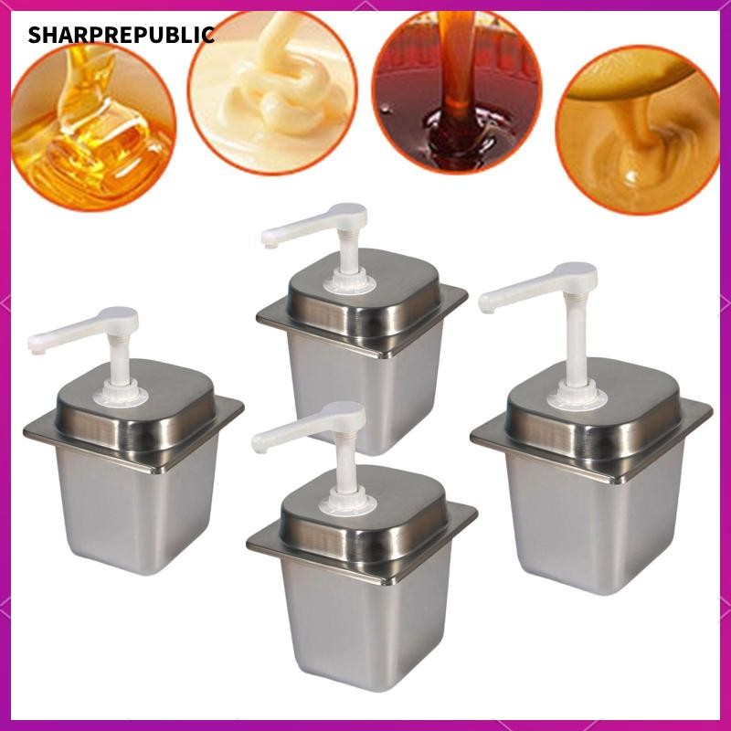 [Sharprepublic] Condiment Pump Bottle Sauce Dispenser Pump 2.3L Hand ...