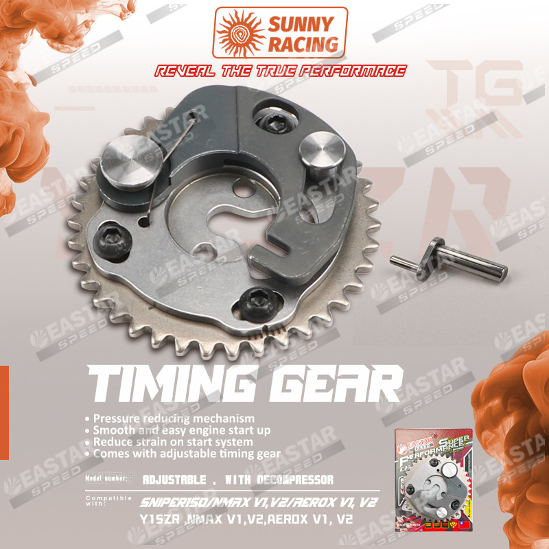 RACING ADJUSTABLE TIMING GEAR / WITH DECOMPRESSION ASSY FOR SNIPER 150 ...