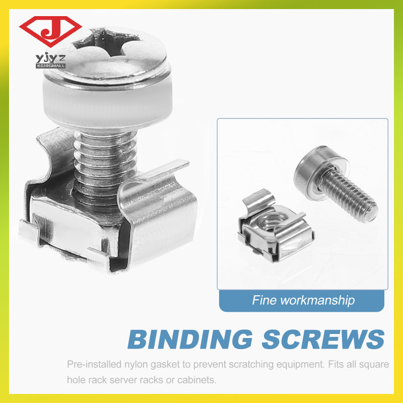 16 Sets Server Rack Cage Nuts Mounting Screws Square Insert ...