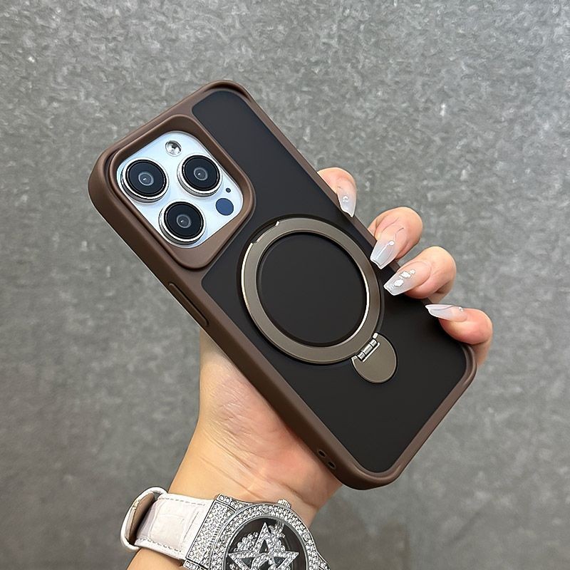 NEW luxury 360° rotation bracket Matte magnetic phone case for iPhone ...