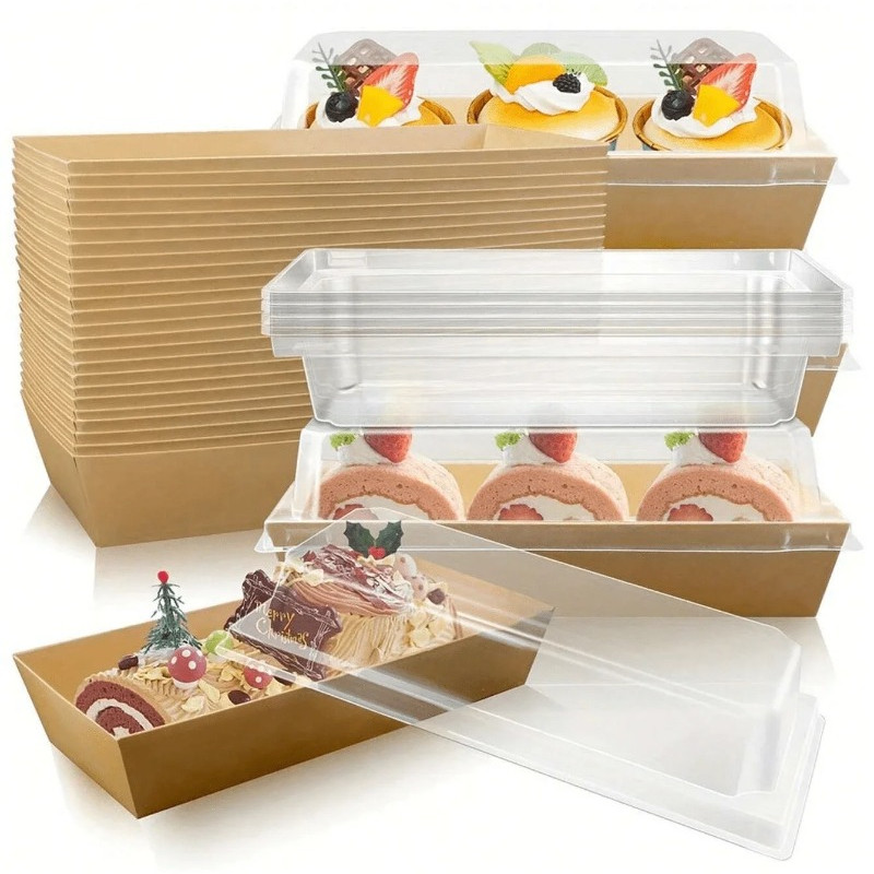 10Pcs Cake Box Packaging With Lid Sushi Sandwich Box Pastry Dessert Box ...