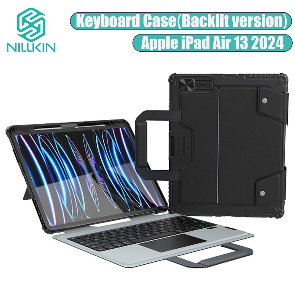 Nillkin Backlit version Keyboard Case For iPad Air 13 2024 iPad Pro  2022 2021 2020 Case Shockproof Camera Protection Slide Cover