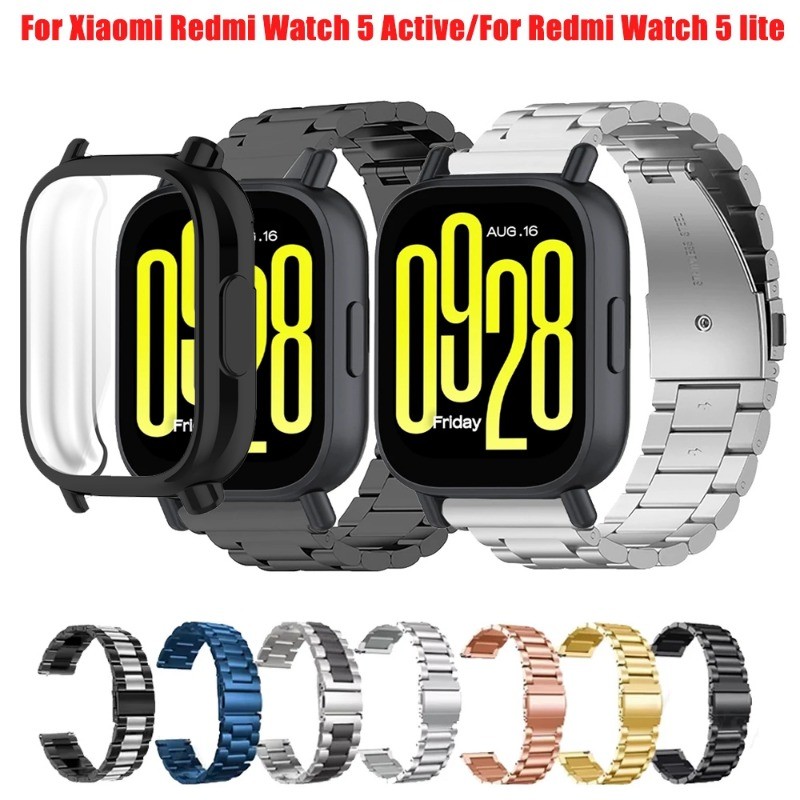Case Cover Watchband for Xiaomi Redmi Watch Active Bracelet Metal Strap  Shell for Redmi Watch Lite Correa Stainless Steel Replacement Band