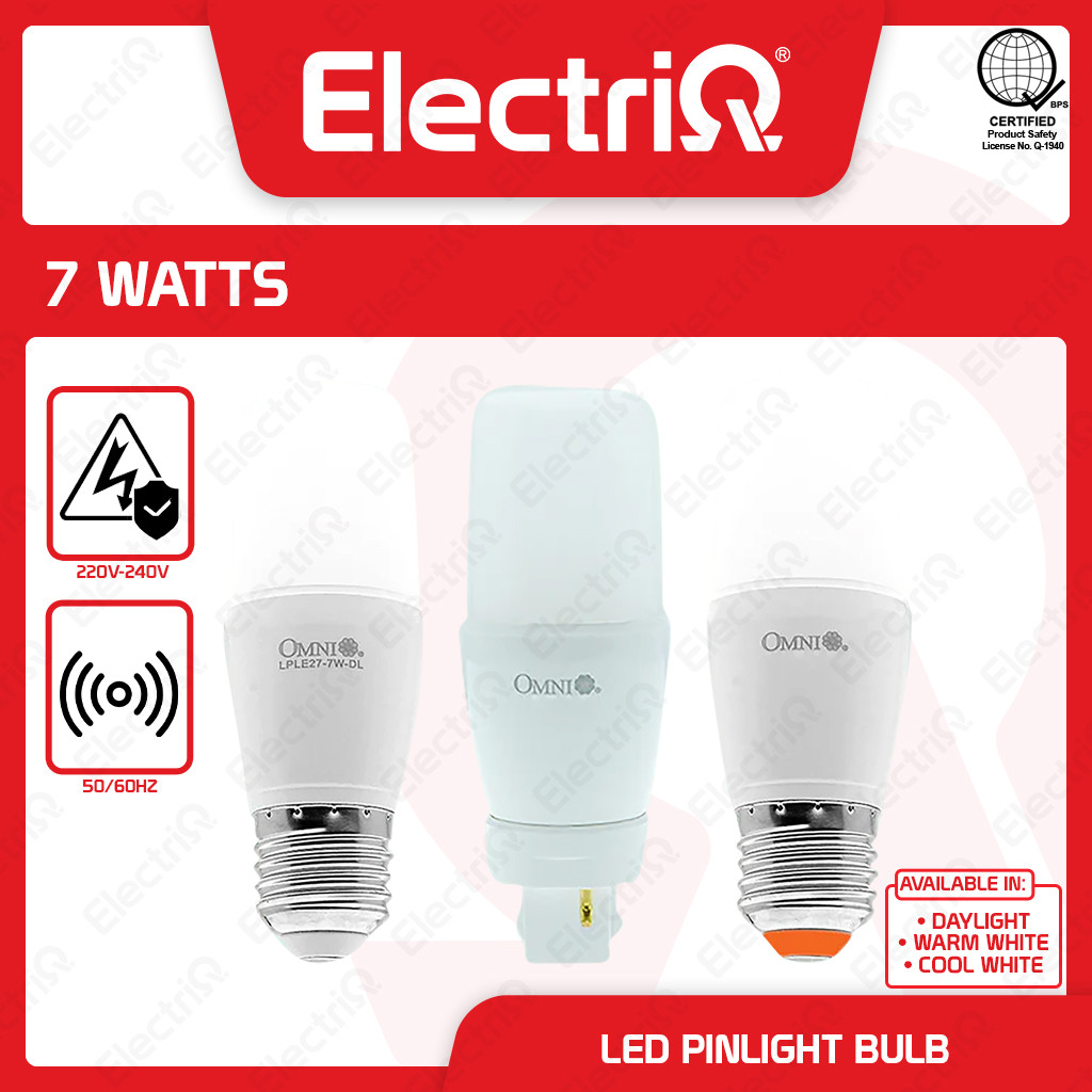 Electriq | Omni LED Pinlight Bulb E27 & G24D Base 7 Watts (Daylight ...
