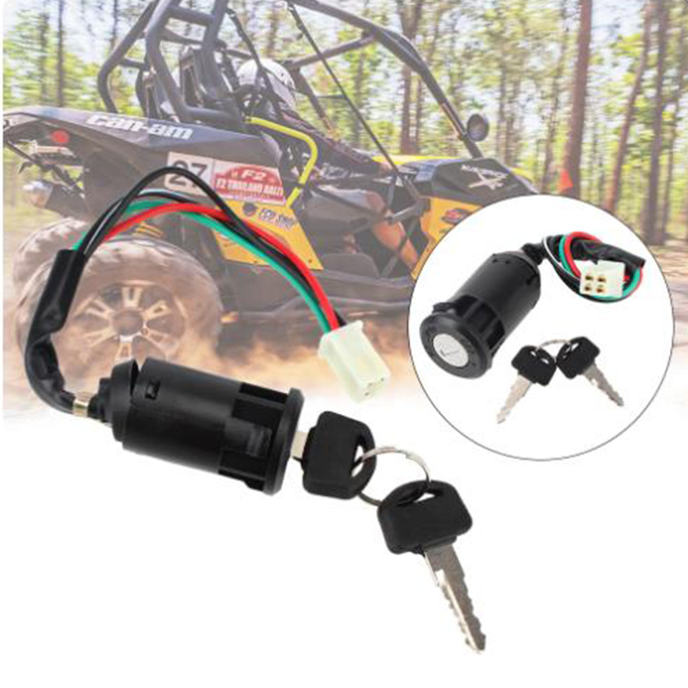 Universal Motorcycle ATV Ignition Key Lock Kit – Aluminum, 2 Keys, 6 Month Warranty