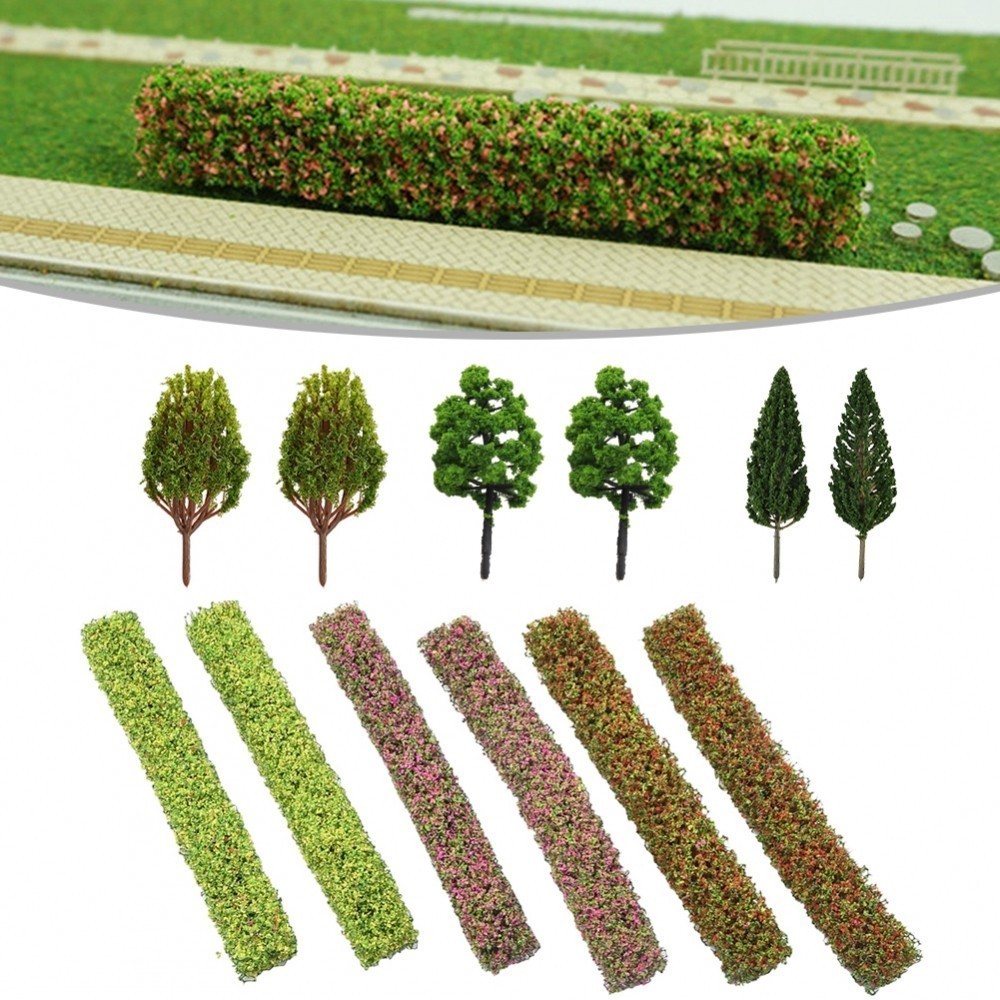 9Pcs Shrub Strips & 6Pcs Miniature Trees for Crafting Detailed Scenery ...