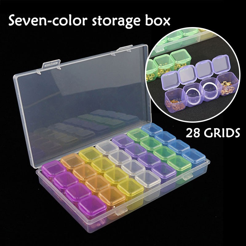 28 Grid Diamond Painting Storage Organizer Boxes Dismountable Diamond ...