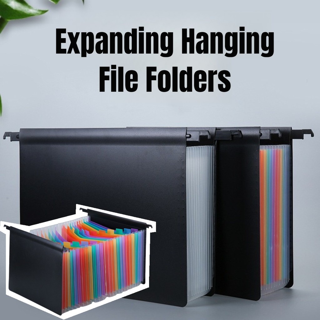Colored Hanging Expanding File Folder Organizer Filing Cabinet ...
