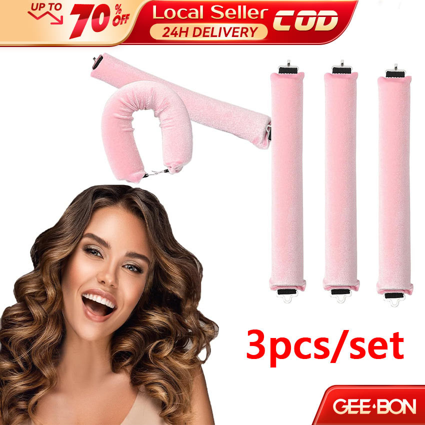 GEEBON 3pcs Heatless Curling Rod Headband Lazy Hair Curlers No Heat ...