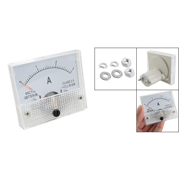 New Home 85C1 DC 0-3A Rectangle Analog Panel Ammeter Gauge | Shopee ...
