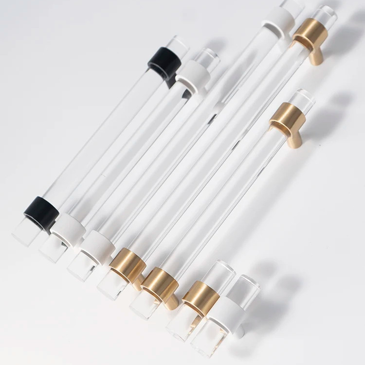 Modern Simple Transparent Acrylic Cabinet Handle Brass Drawer Handle ...