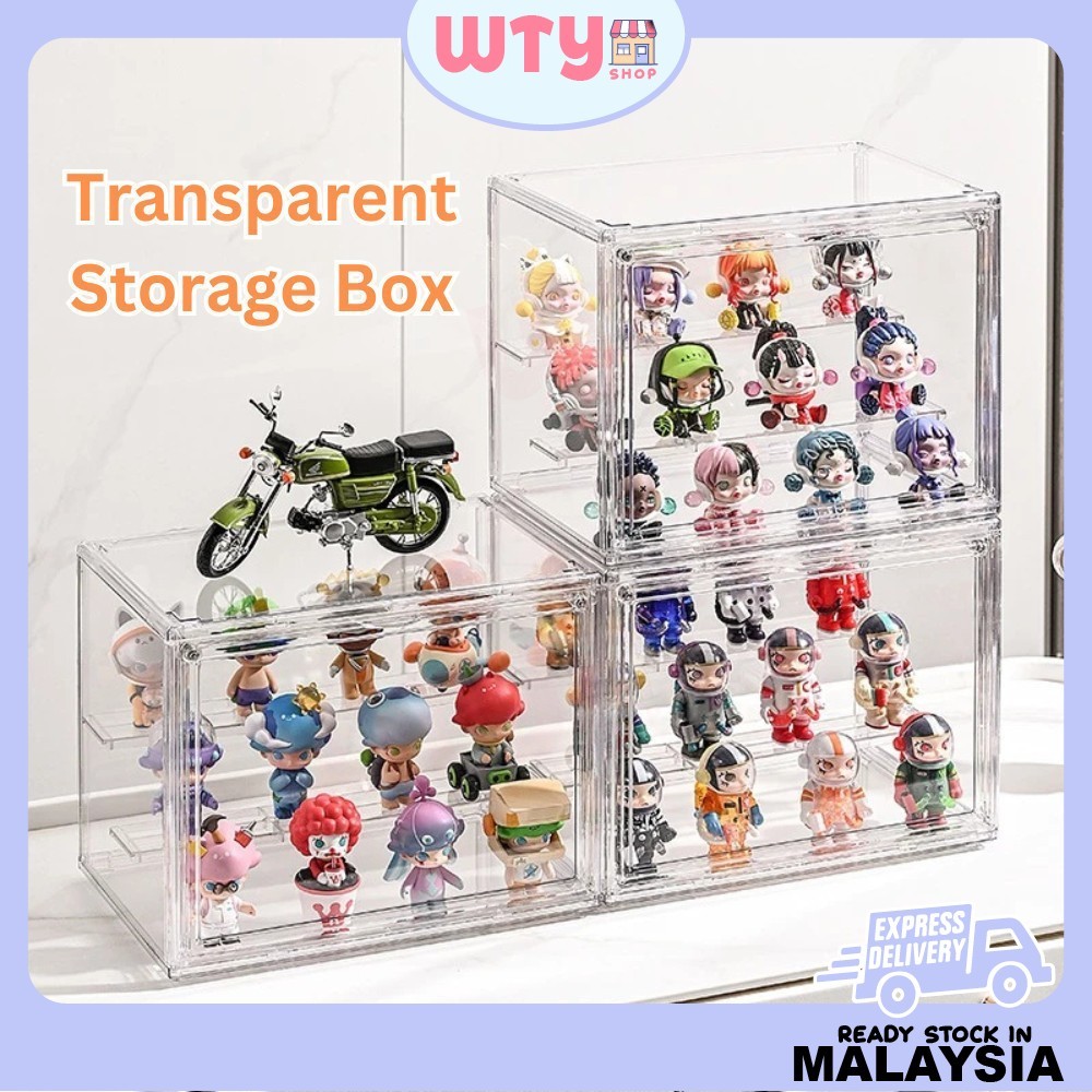 Transparent Storage Box Stackable Toy Storage Dustproof Box Labubu ...